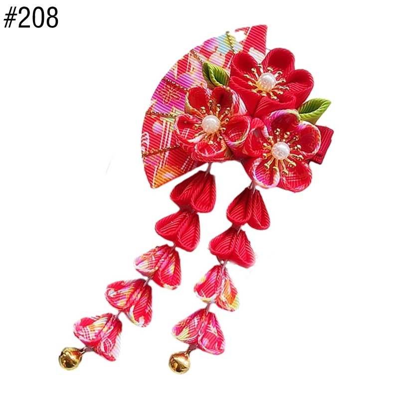 207-215 Womens Girls Japanese Kimono Flower Hair Clip, K
