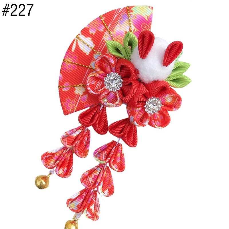 226-229 Japanese Hair Clips Kimono Flower HairPin