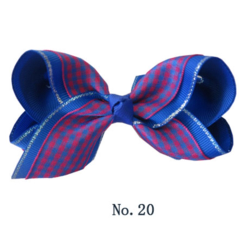4inch Layered Christmas Plaid Hair Bows Gingham Bows For Toddle