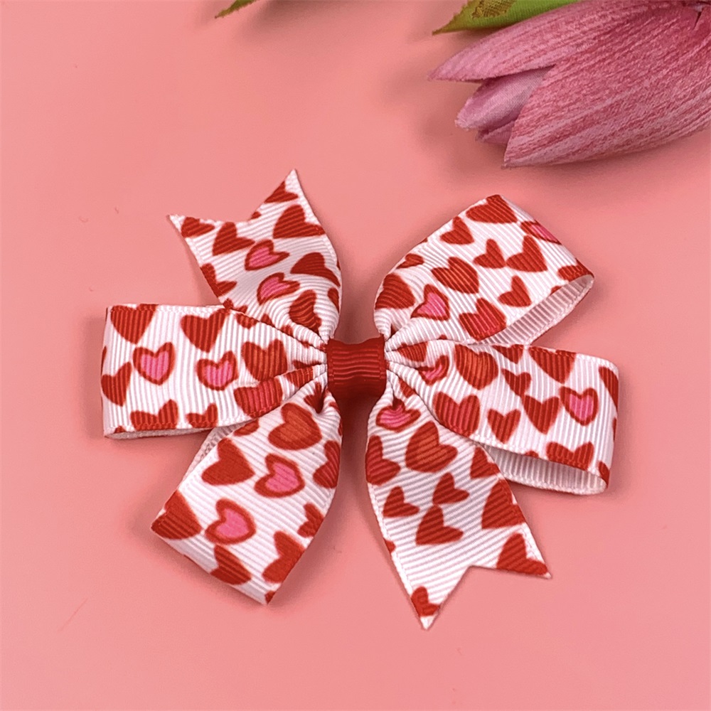 3'' lover heart pinwheel valentine's day boutique hair bows for