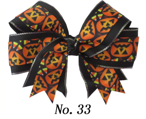 4.5inch Halloween Double Cheer Hair Bows For Girls Kids Hair Acc