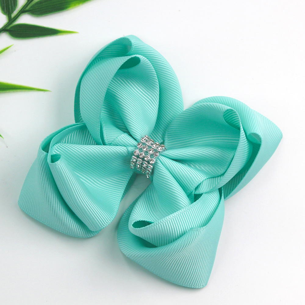 4.5inch double layered rhinestone boutique layered Hair Bow kid