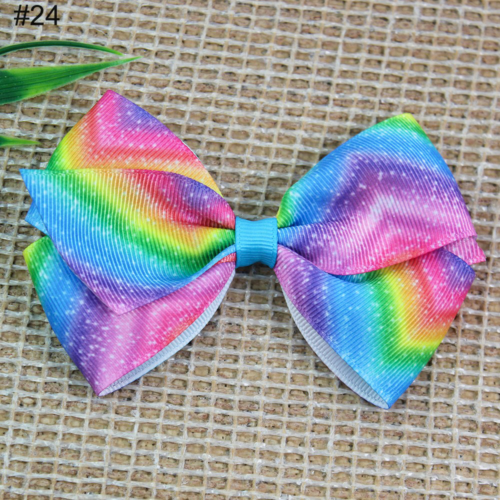 4inch spring hair bows pastel rainbow girl hair clips unicorn bo