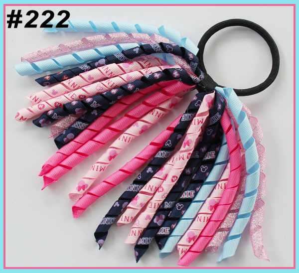 2014 new mix color korker ponytail holders streamer