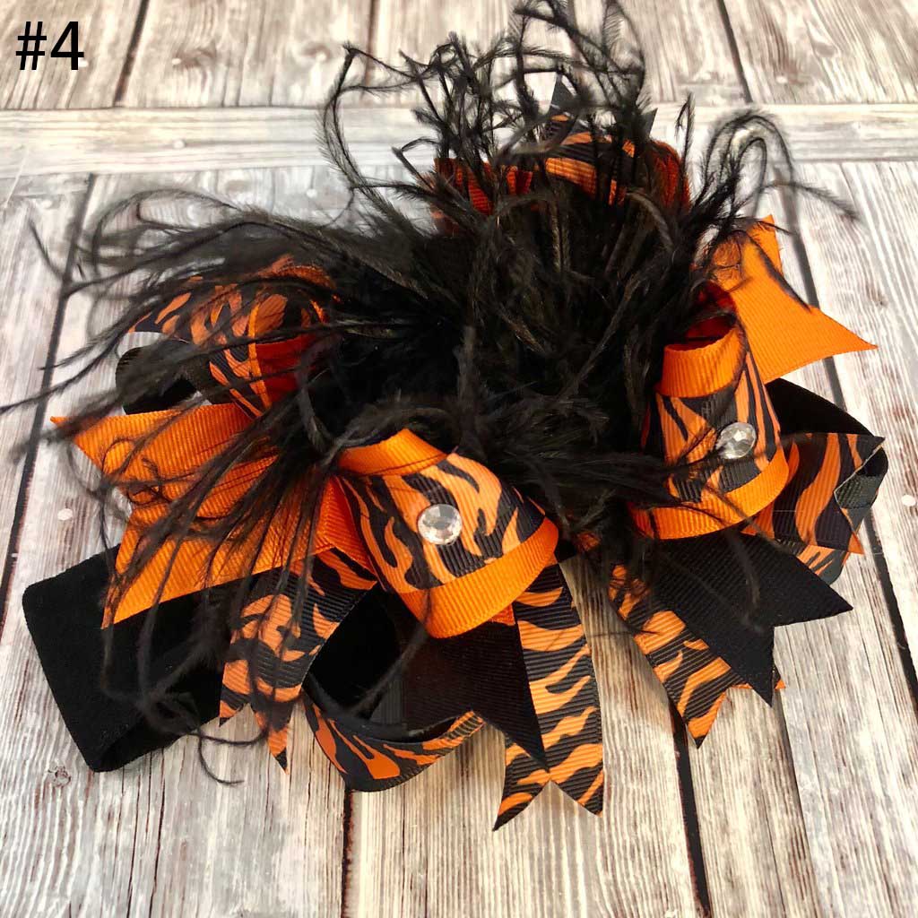 Baby Kids Halloween ostrich Feather Hair Bows