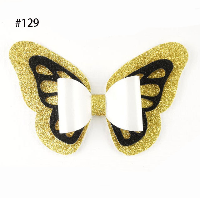cute Butterfly bow hair clips glitter butterfly piggies hair bow