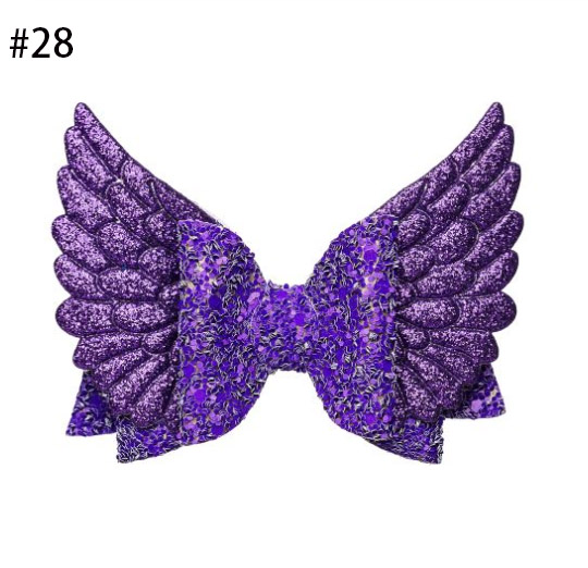 Thumblina Angel Wing Princess Hairgrips Glitter Hair Bows with