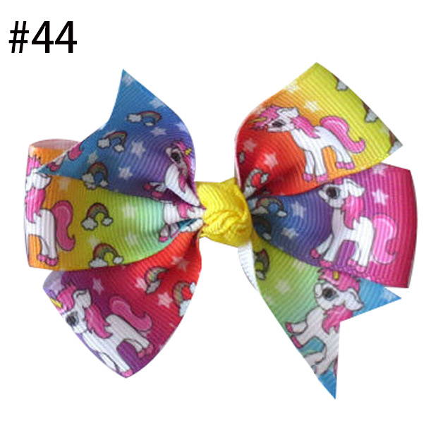 Fashion 3.25” Kids Hair Accessories Children Unicorn Bow