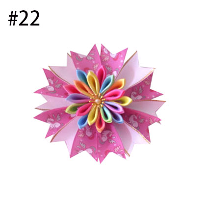 4.5''kanzashi flower hair clip Girl hair accessories baby unicor