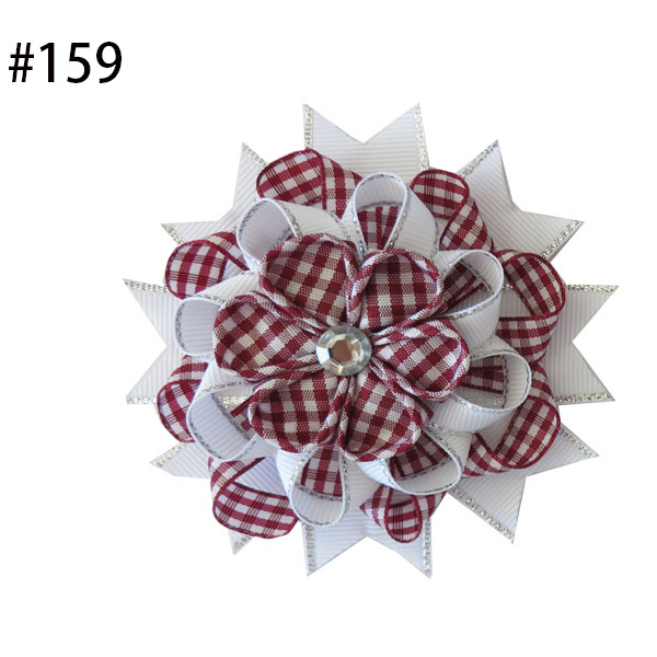 4.5”Gingham colorful Checked Boutique Hair Bows Back to School