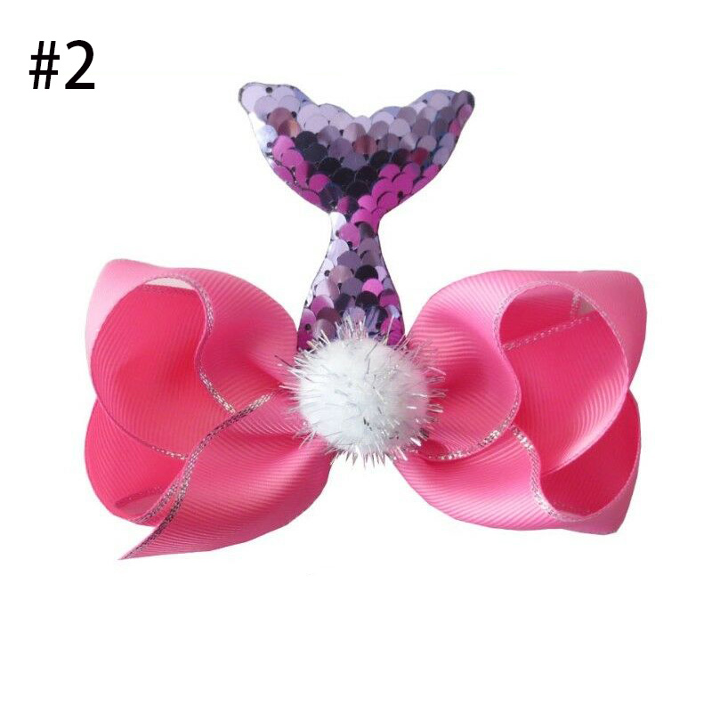 baby Girl Boutique 4.5" ABC Hair Bow Clip Mermaids Accessories g
