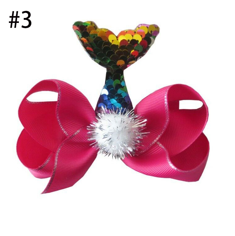 baby Girl Boutique 4.5" ABC Hair Bow Clip Mermaids Accessories g