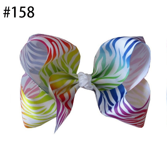 high quality 8" Grosgrain Ribbon Rainbow hair bows colorful prin