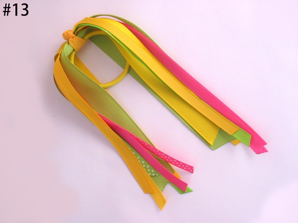 6-7'' long ponytail streamer for girl pony hair ties for girl ha